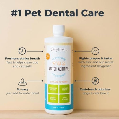 Oxyfresh Premium Pet Dental Care Solution Pet Water Additive: Best Way to Eliminate Bad Dog Breath and Cat Bad Breath - Fights Tartar & Plaque - So Easy, Just Add to Water! Vet Recommended 16 oz. - Image 2