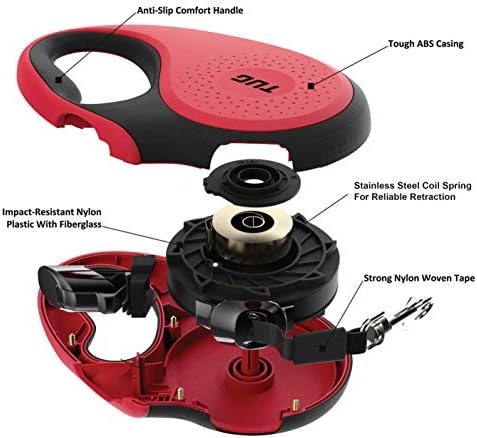 TUG Original Retractable Dog Leash, 16 ft (Small, Red) - Image 3