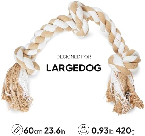 PetiFine Dog Rope Toys for Large/Medium Dogs,Natural Cotton Tug of War Toys - Image 7