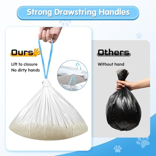 Self Cleaning Cat Litter Box Liner - 60 Counts, Drawstring Cat Litter Waste Container Bags for Self-Cleaning Litter Boxes, Durable, Tear-Resistant, Liquid-Tight - Image 4