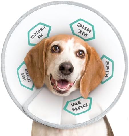Supet Dog Cone Collar After Surgery to Stop Licking: Adjustable Recovery Elizabeth Collar Alternative for Large Medium Small Dogs, Plastic Pet Head Neck Cone (S) by Supet