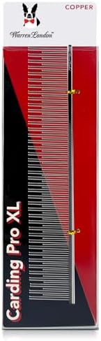 Warren London Carding Pro XL Copper Dog Grooming Comb for Undercoat, 9 Inch by WarrenLondon