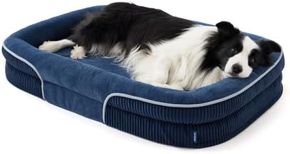 Bedsure XL 360°Oval Bolster Orthopedic Dog Beds Large Sized Dog,42" Blue by BEDSURE