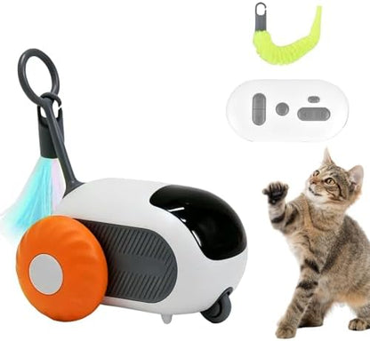 Remote Control Mouse Cat Toy, Smart Interactive Moving Cat Toy Car with Obstacle Avoid, USB Rechargeable Electric Kitten Exercise Toy for Indoor Cats（Orange） by Unknown