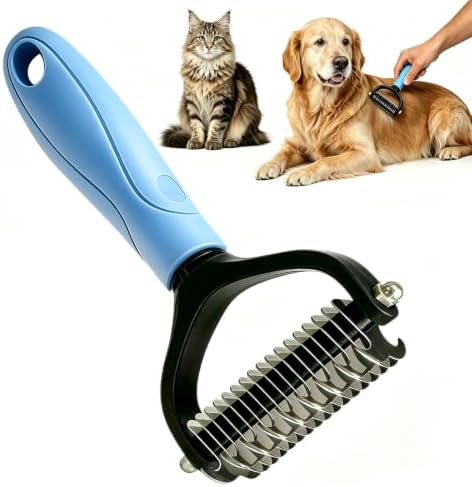 Deshedding Dog Brush for Shedding, Undercoat Rake for Dogs & Cats by UniSpg