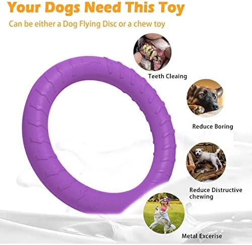 Dog Indestructible Durable Floating Flying Disc Dog Ring Chew Toys for Pool Swimming,Throwing,Catching,Grabbing Pitch Toss Outdoor Playing,Chewers - Image 3