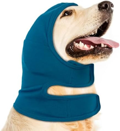 NACOCO Dog Calming Hoodie - Adjustable No Shake Dog Ear Covers Pet Head Ear Wrap Muffs Noise for Grooming Bath Fireworks(Dark Blue, L) by HOME
