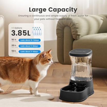 Gardner Pet 1.0Gal Gravity Automatic Dog Water Bowl Dispenser 100% BPA Free(Black) - Image 3