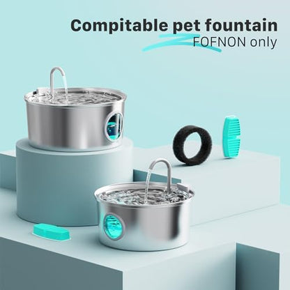 FOFNON Cat Fountain Replacement Filters: 24 Pet Fountain Filter for FOFNON Cat Water Fountains - 6 Months Set of Pet Fountains Filter - Including12 Pieces Filters + 12 Pieces Sponges - Image 2