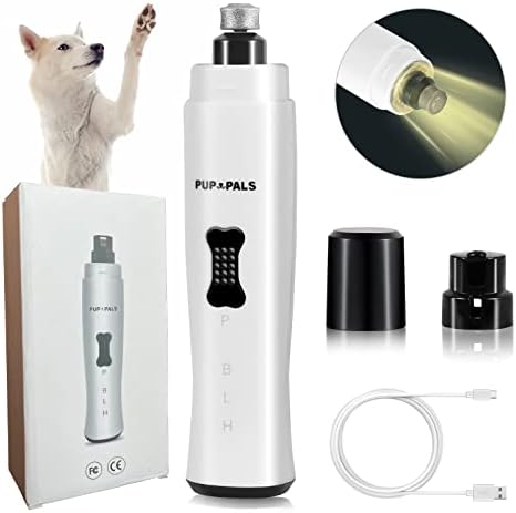 Dog Nail Grinder with 5 LED Shadow Free Light, Dog Nail Trimmer Protect Pet Paws from Over Grinding with 2 Speed Super Power Motor for Small, Medium and Large Dogs & Cats Paws Grooming by PUPPALS