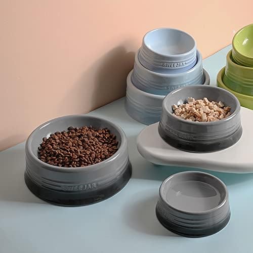 Sweejar Gradient Dog Bowl, Ceramic Dog Food Dish for Puppy and Kitten, Porcelain Pet Bowl for Food and Water 8 oz (Gradient Grey) - Image 5
