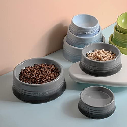 Sweejar Gradient Dog Bowl, Ceramic Dog Food Dish for Puppy and Kitten, Porcelain Pet Bowl for Food and Water 8 oz (Gradient Grey) - Image 5
