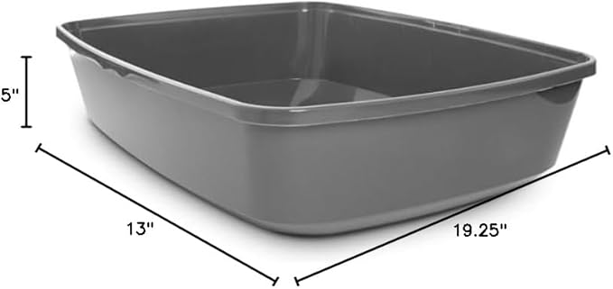 So Phresh Open Cat Litter Box Charcoal Large 19.5" L X 14.8" W X 4.3" H
