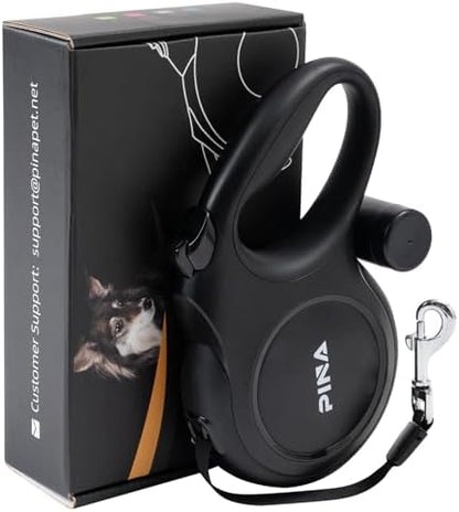 PINA Upgraded Retractable Dog Leash, 26 ft Dog Leash for Small Medium Large Dogs Up to 110lbs, Heavy Duty Reflective Nylon Tape 360° Tangle-Free, with Anti-Slip Handle, One-Handed Brake, Pause, Lock by PINA