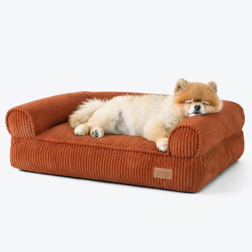 FUKUMARU Dog Couch Bed, Corduroy Cozy Cat Bed, Waterproof, Washable Cover by FUKUMARU