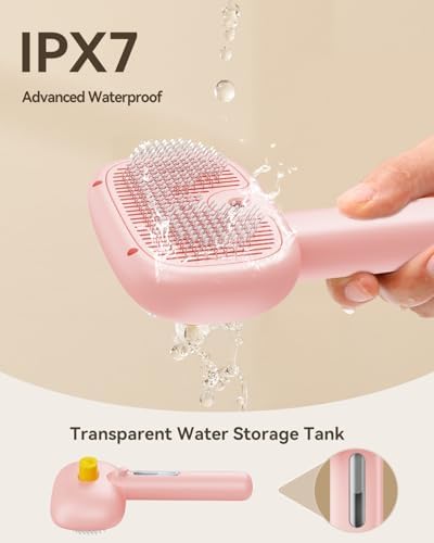 ROJECO 3-in-1 Pet Steam Brush,Spray Hair Removal Detangling Comb,Pink - Image 6