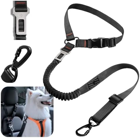 Spigen 2 in 1 Car Seat Belt Tether for Dogs (Headrest & Seatbelt Buckle) by Spigen
