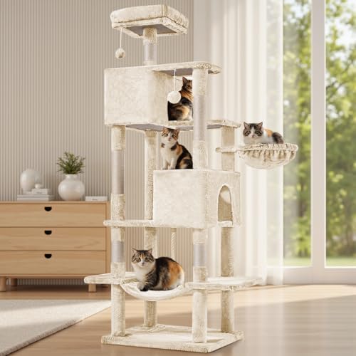 DUMOS 66 Inch Large Cat Tree Tower with Scratching Posts, Indoor Use - Image 2