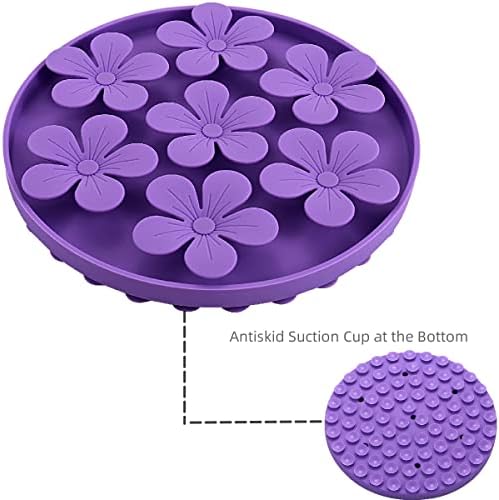 Slow Feeder,Cat Help Slow Down Eating Speed Cut Flower Silicone Rubber Cute Slow Feeder for Puppy/Cat/Dog - Image 5
