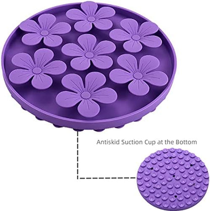 Slow Feeder,Cat Help Slow Down Eating Speed Cut Flower Silicone Rubber Cute Slow Feeder for Puppy/Cat/Dog - Image 5