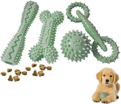 Puppy Teething Toys Rubber Bone Molar Ball Interactive Donut Treat Dumbbell by Cdyzqikm