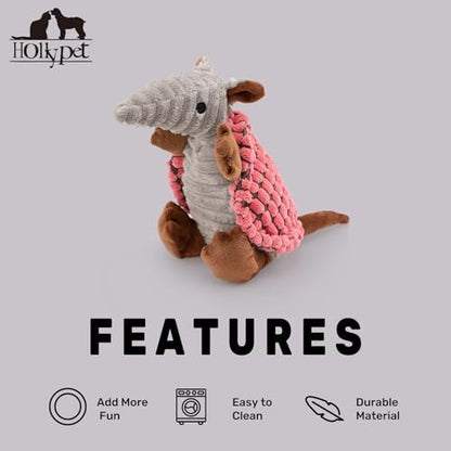 Hollypet Armadillo Squeaky Puppy Dog Toys for Small Medium Dogs, 8" - Image 6