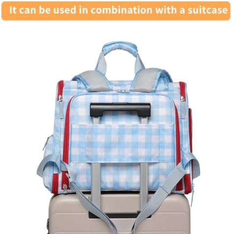 Pet Backpack Carrier for Small Dogs Medium Cats, Puppies,Breathable and Collapsible Design, Portable Travel Bag for Bearded Dragon,Rabbit Cage (Blue, Small) - Image 5