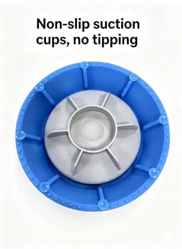 Dog Lick Ball Bowl with Rolling Ball, Food Silicone, Non-Slip Base, Blue - Image 3