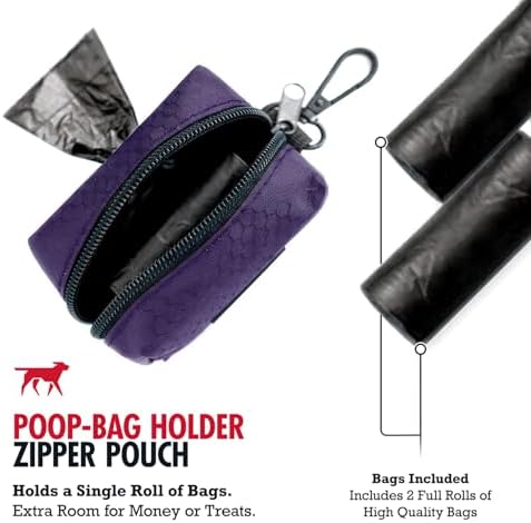 Tuff Pupper Dog Poop Bag Holder | Works with Any Dog Leash | Zippered Waste Bag Dispenser | Waterproof with Rust-Proof Clip | Convenient Lightweight Design | Includes 2 Rolls of Leak-Proof Bags - Image 6