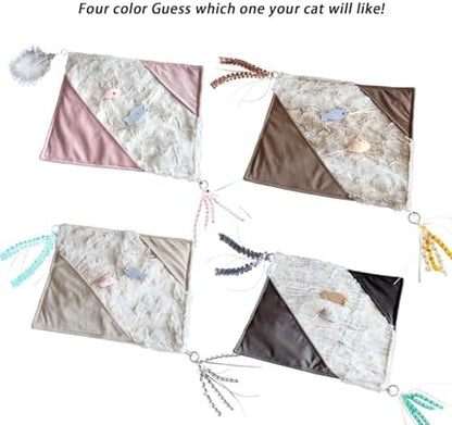 Cat Crinkle Play Mat with Catnip Interactive Cats Activity Mat for Indoor - Image 5