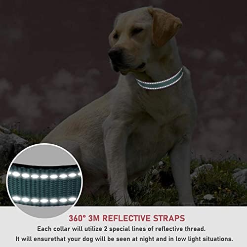 Reflective Dog Collar, Puppy Collar with Buckle Adjustable, Grey XL - Image 4