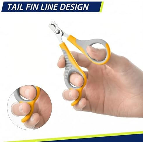 WePet Pet Nail Clippers U07.2, Professional Claw Trimmer, Scissor for Cats, Puppies, Kittens, Hamsters, Rabbits and Small Animals, Sharp, Safe, Small, Grey/Yellow - Image 3