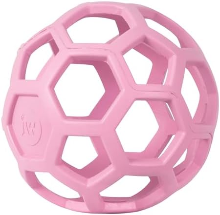 JW Pet HOL-ee Roller Dog Puzzle Ball, Large 5.5in, Natural Rubber, Pink - Image 2