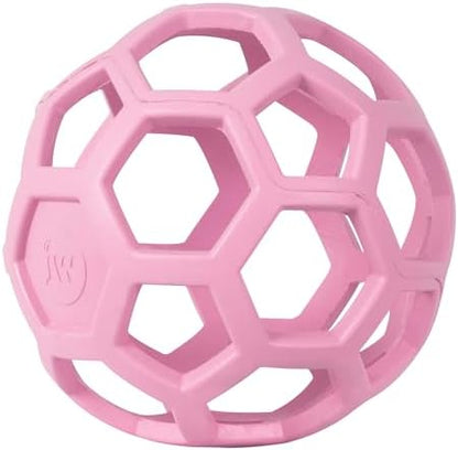 JW Pet HOL-ee Roller Dog Puzzle Ball, Large 5.5in, Natural Rubber, Pink - Image 2