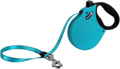 Alcott Adventure Retractable Reflective Belt Leash – 16 Feet Long – Large for Dogs up to 110 lbs, Blue with Black Soft Grip Handle – Durable & Comfortable Dog Leash