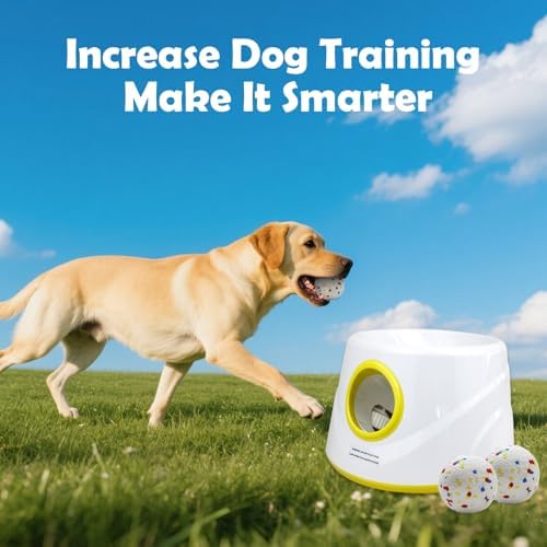 MEKAPLE Automatic Dog Ball Launcher, Upgraded Interactive Dogs Balls Thrower for Small and Medium Dogs, Distance Adjustable Mental Stimulating Dog Toys with 4 Durable Etpu Balls 2.2 Inch (Yellow) - Image 6