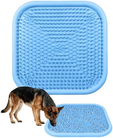 Snuffle Mat for Dogs 23.6" x 23.6" Silicone Large Slow Feeder Mat, Blue by Bartuke