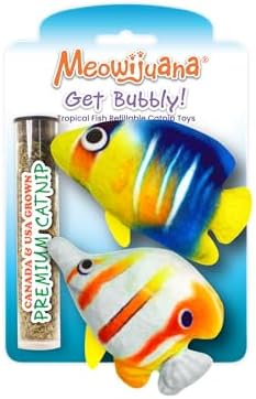 Meowijuana Get Bubbly Cat Toy | 2 Plush Toys, Refillable Catnip by Meowijuana