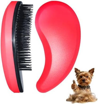 Small Dog Brush, Skin-friendly Soft Bristles (Rose Red) by MAEELOU
