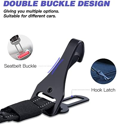 AUBELL Dog Seat Belt for Car,Updated 3-in-1 Bungee Dog Car Harness,Black - Image 3