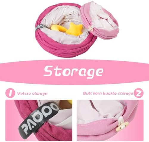 Cat Tunnel, Large Indoor Durable Collapsible Interactive Cat Tube with Peek-A-Boo Hole, Hanging Toys, and Crinkly Paper Lining - Cute Tunnel for Cats, Kittens, Puppies & Rabbits, Pink - Image 6