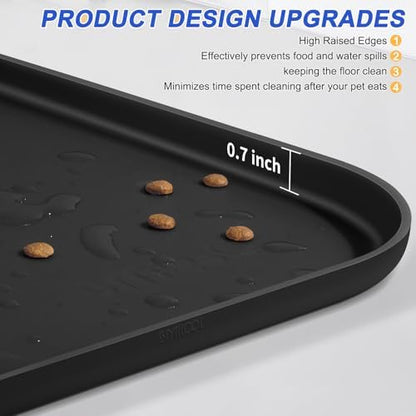 SMILOOL Waterproof Silicone Pet Food Mat with Raised Edge for Dog & Cat - Image 4