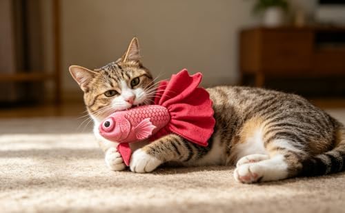 Catnip Cat Toys, 3-Pack Catnip Toys for Cats, Soft and Durable with Catnip, Interactive Kitten Toys for Indoor Cats, Fish Shape（ Blue & Yellow & Red） - Image 6