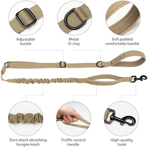 Forestpaw Tactical Dog Leash for Large Dogs, Khaki, 4-5FT - Image 5
