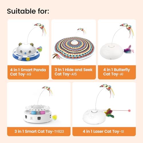 Potaroma Pack of 3 Butterfly Refills 3 in 1 Hide and Seek Cat Toys - Image 2