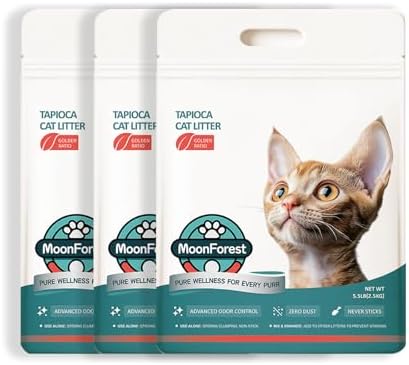Tapioca Cat Litter, Cassava Cat Litter Odor Control Dust-Free Clumping Litter by moonforest