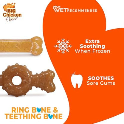 Nylabone Puppy Chew Teething Bone Dog Chew Toys, Chicken Flavor, 2 Count - Image 6