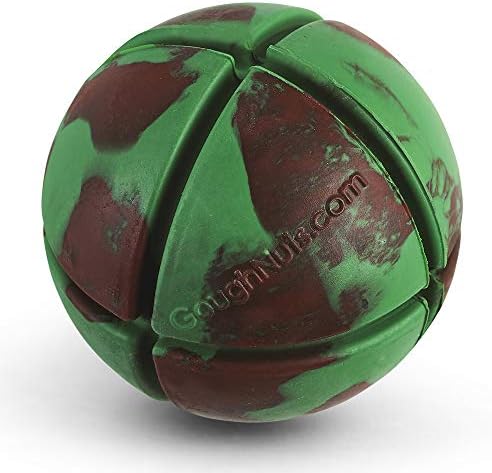 Goughnuts – Virtually Indestructible Ball - Guaranteed Dog Chew Toys for Aggressive Chewers Like Pit Bulls, German Shepherds, and Labs from 30-70 Pounds - Tough and Durable Natural Rubber - Green by Goughnuts