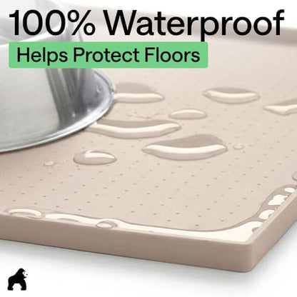 GORILLA GRIP Dog Food Mat, 100% Waterproof Silicone, 18.5x11.5 Cream - Image 4