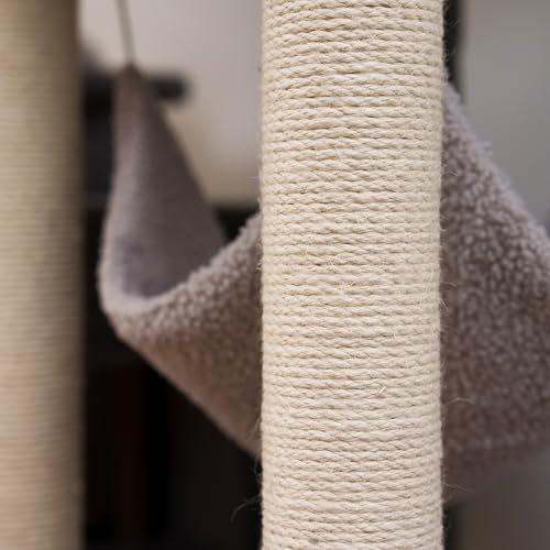Cat Tree 67in Cat Tower Scratching Post for Cats Tree Tower Furniture for Cats Plush Multi-Level Cat Condo (Gray) - Image 5